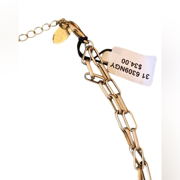 Multilayer necklace with natural beads and stones on Paper Clip Adjustable chain - Picture 6 of 6